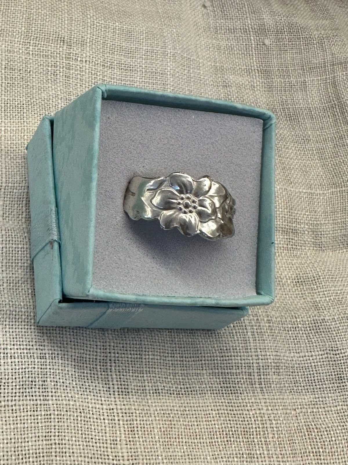 Vintage Scandinavian Floral Spoon Ring