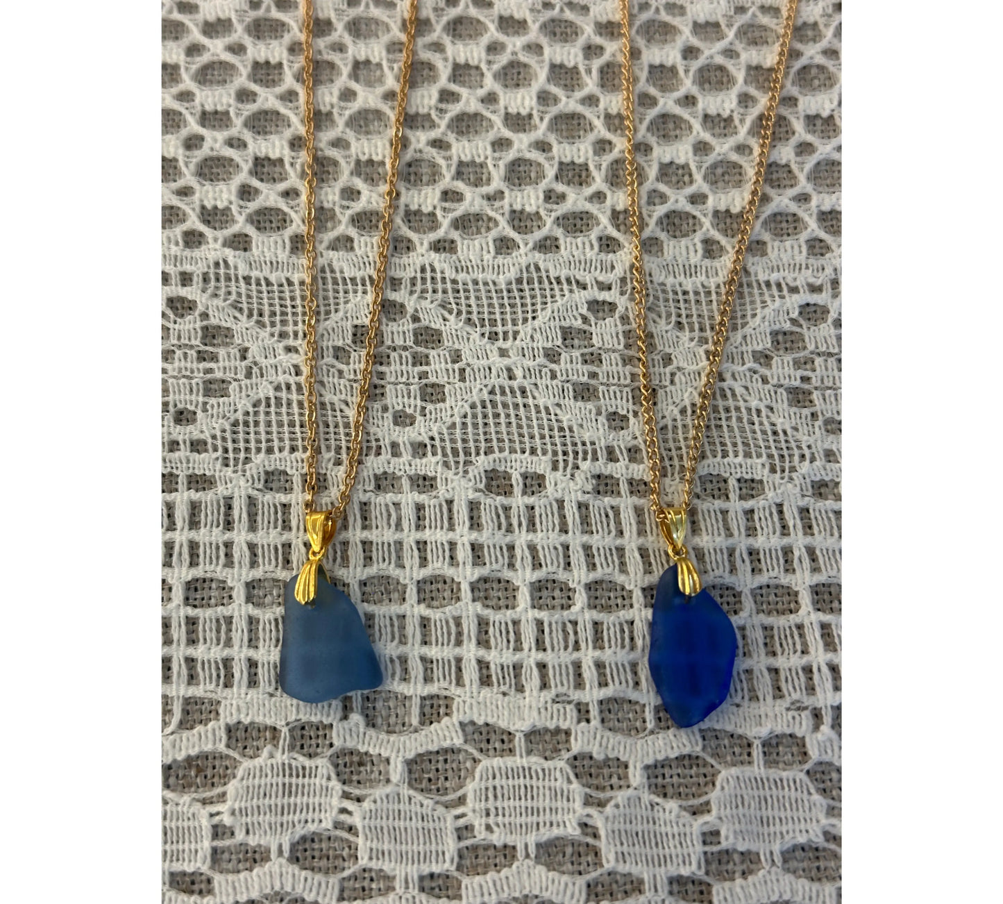 Rare Sea Glass Gold-plated Necklace - The Big Little Shop