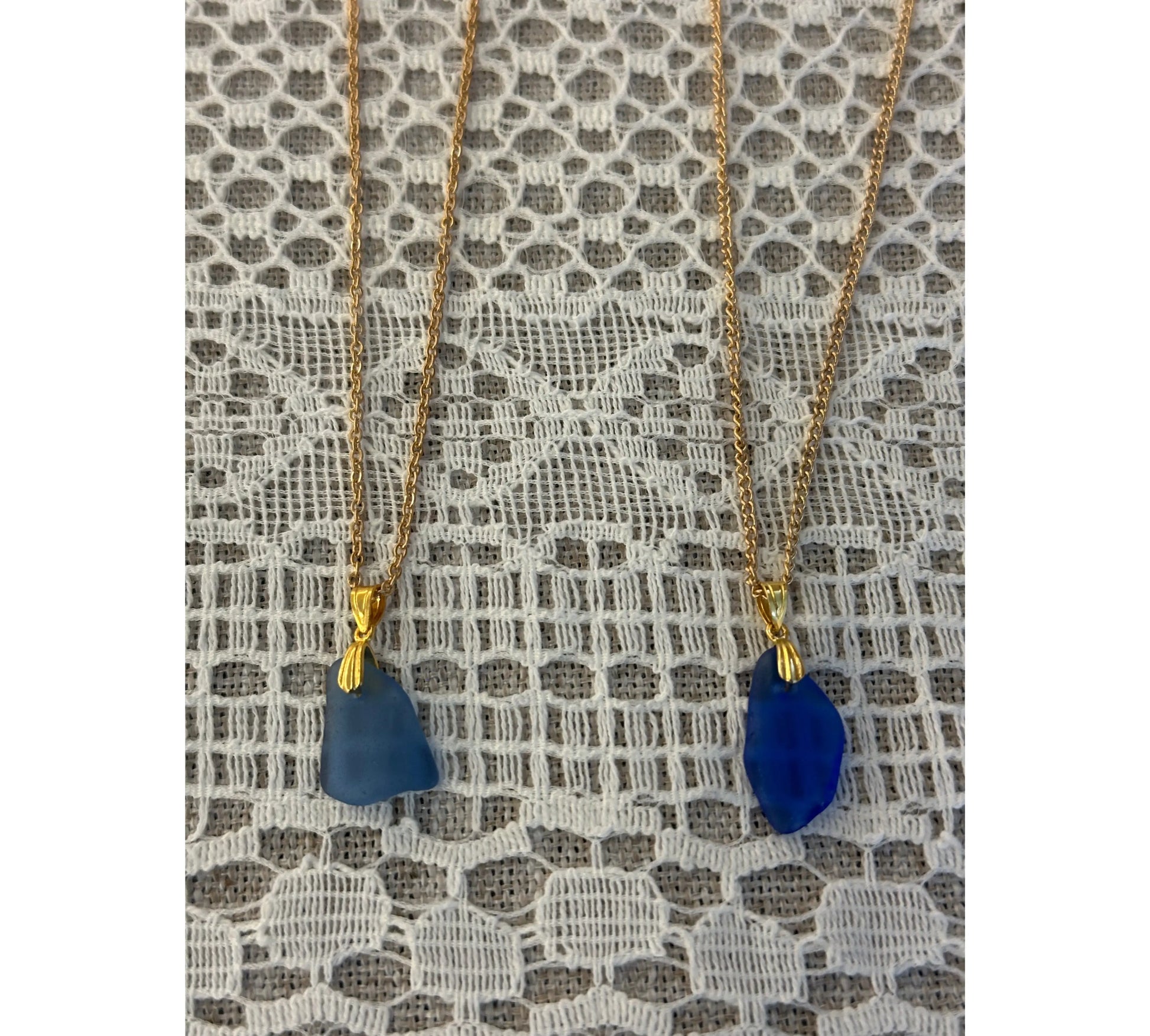 Rare Sea Glass Gold-plated Necklace - The Big Little Shop