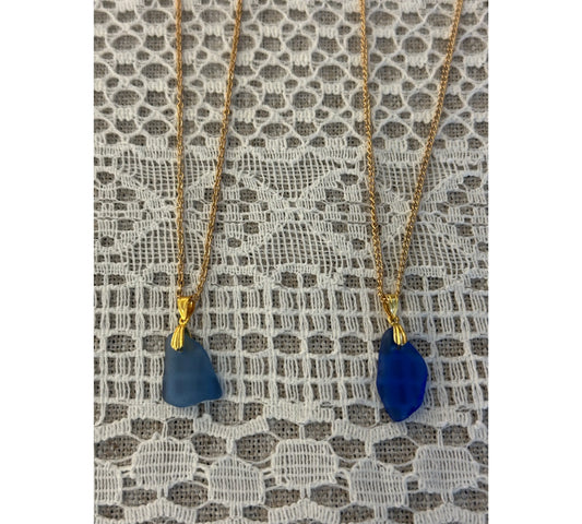 Rare Sea Glass Gold-plated Necklace - The Big Little Shop