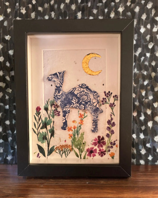 Desert Bloom Under a Crescent Moon