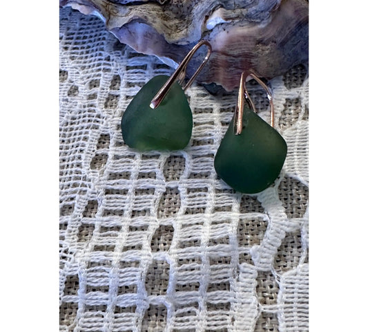 Sea Glass Silver Earrings The Big Little Shop