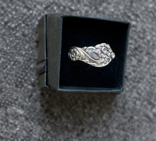 Vintage Swedish Spoon Floral Ring
