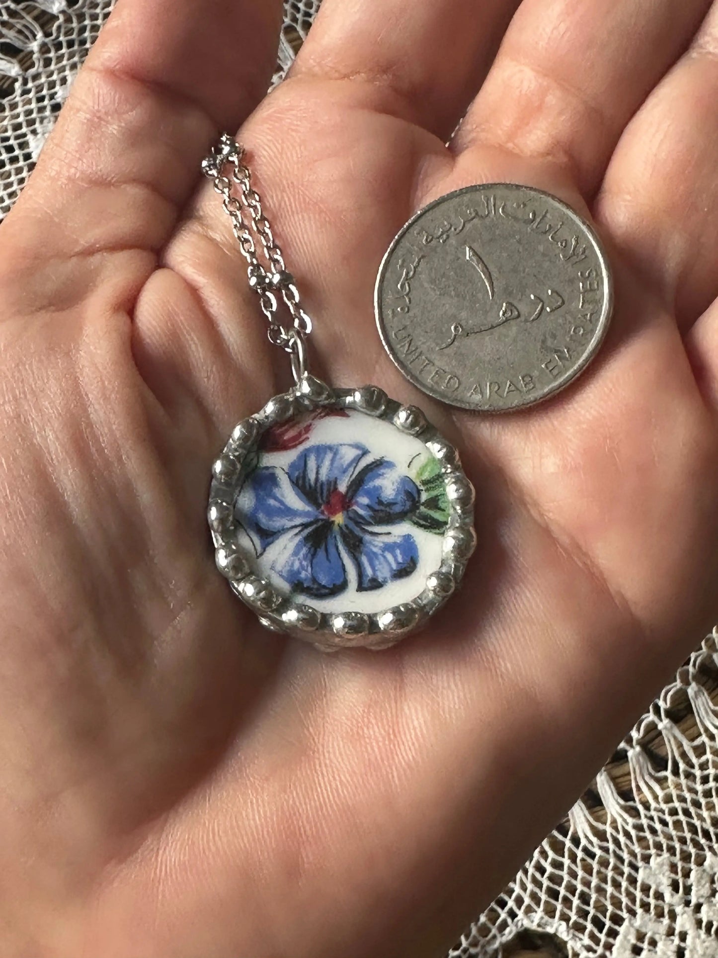 Vintage Colclough Bone China Necklace – Handmade Broken Ceramics Jewelry