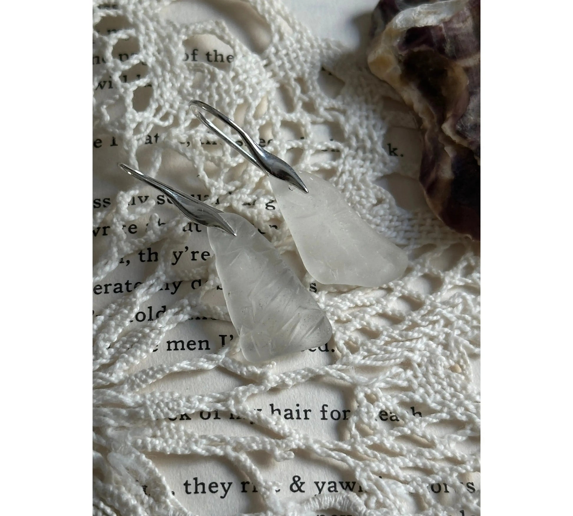 Sea Glass Silver Earrings The Big Little Shop