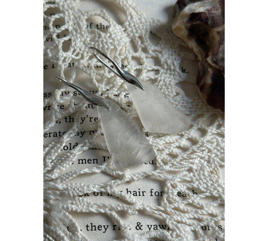 Sea Glass Silver Earrings The Big Little Shop