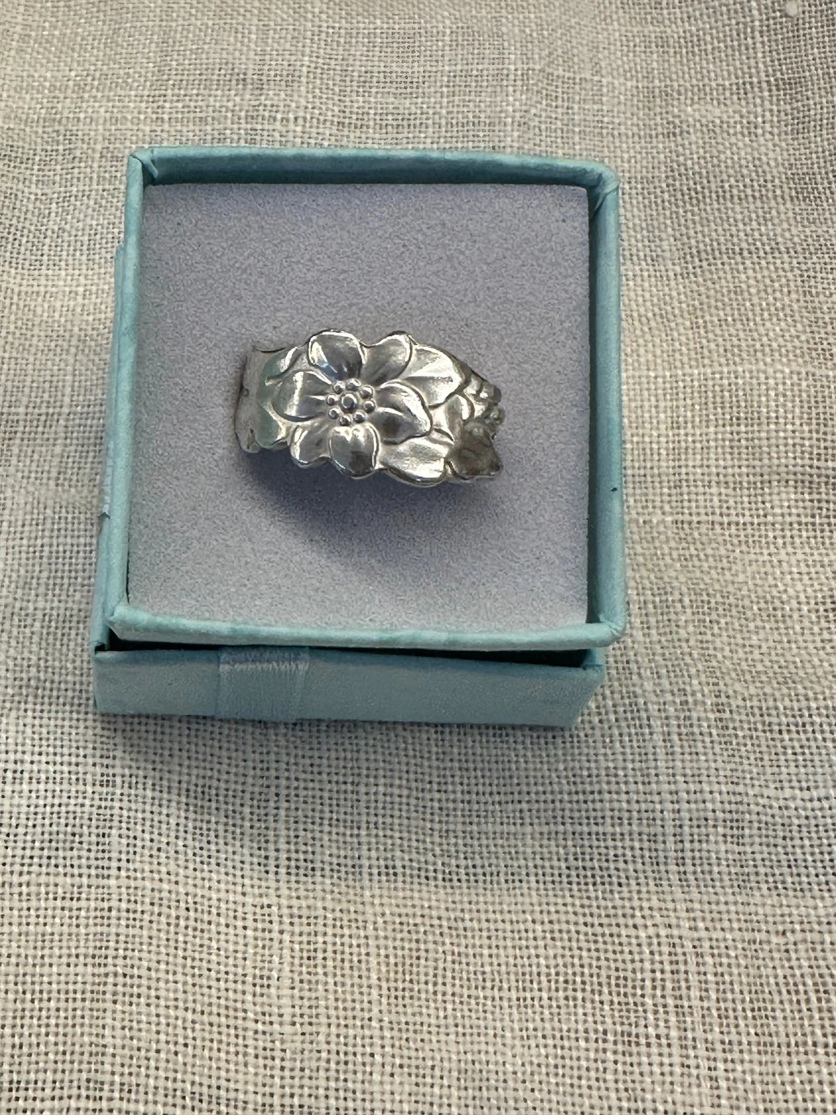 Vintage Scandinavian Floral Spoon Ring