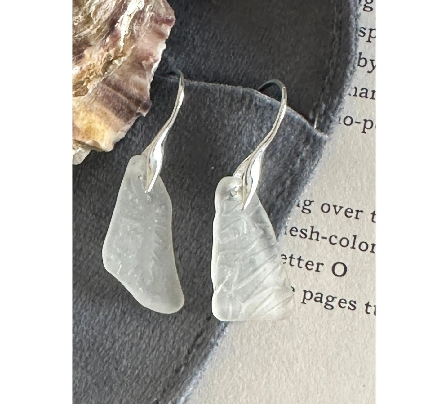 Sea Glass Silver Earrings The Big Little Shop