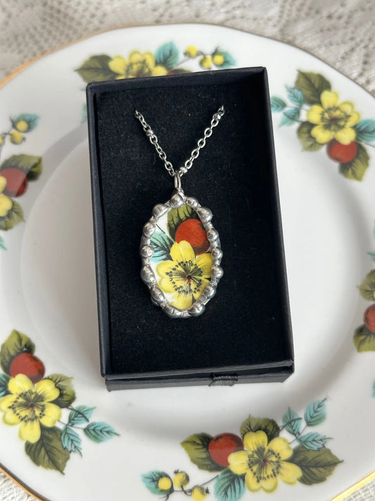 Vintage Gainsborough China Plate Necklace The Big Little Shop